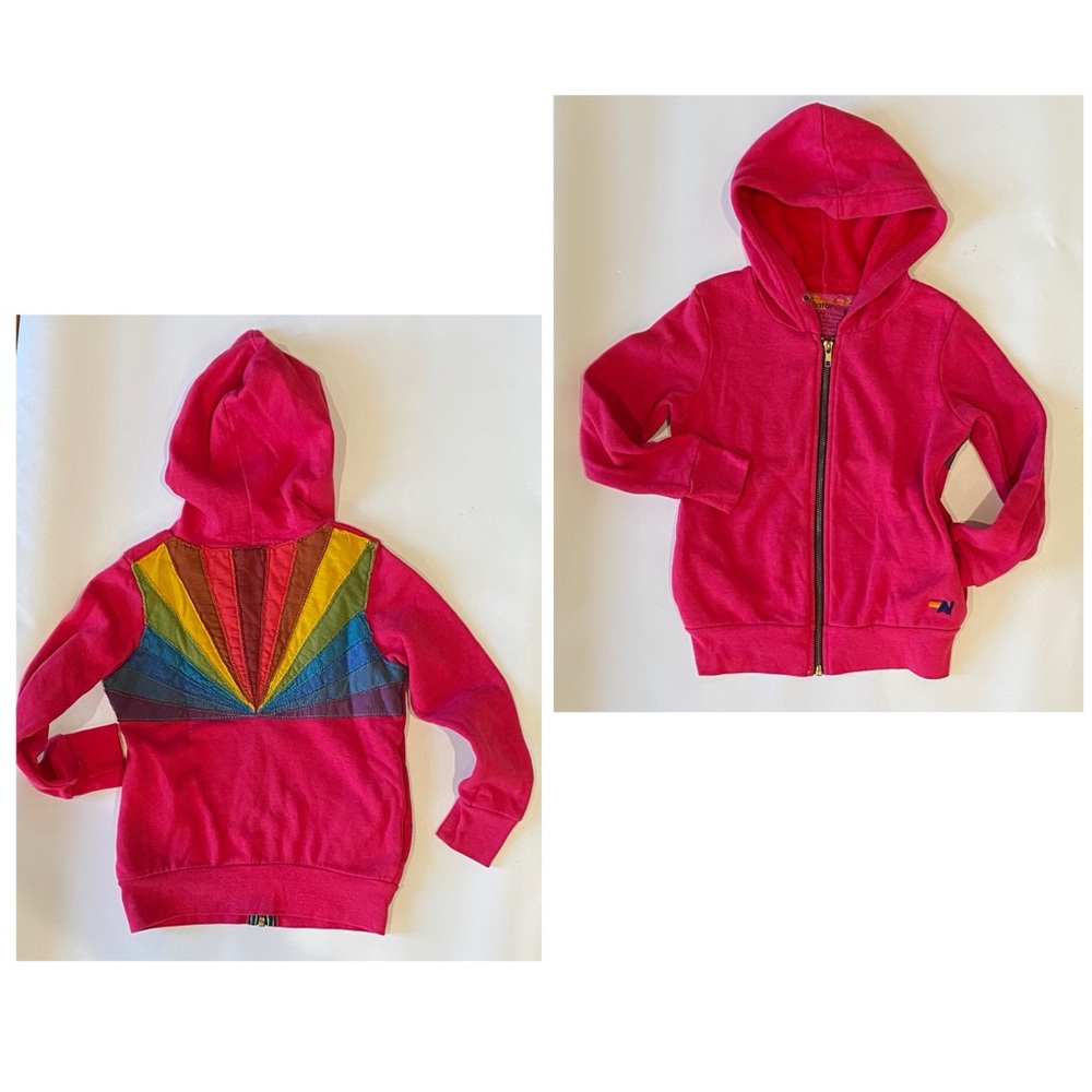 Aviator Nation full zip magenta hoodie